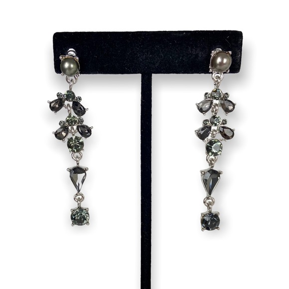 Swarovski Crystal Smoky Elegance Dangle Earrings - Picture 1 of 9